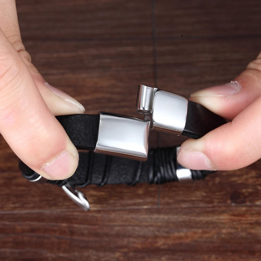 Ziron Cross Leather Bracelet